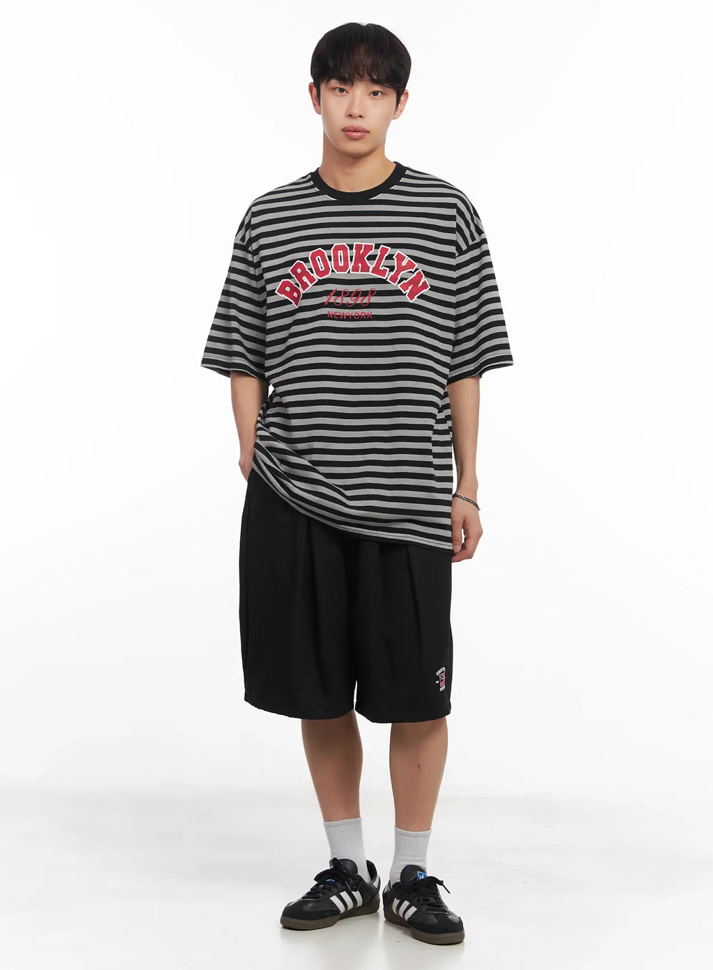 Men's Striped Oversize Tee IU518