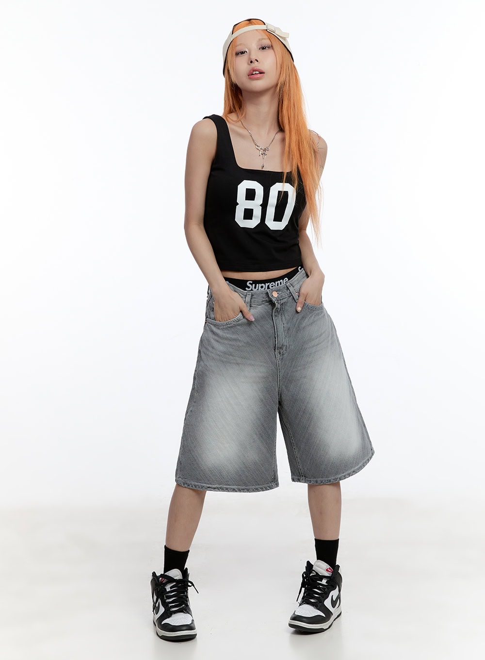 Graphic Square-Neck Tank Top CU502