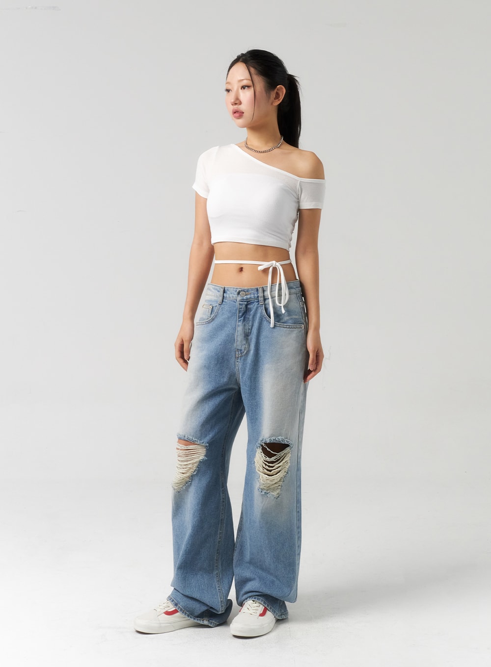 Waist Strap Cropped Tee CU326