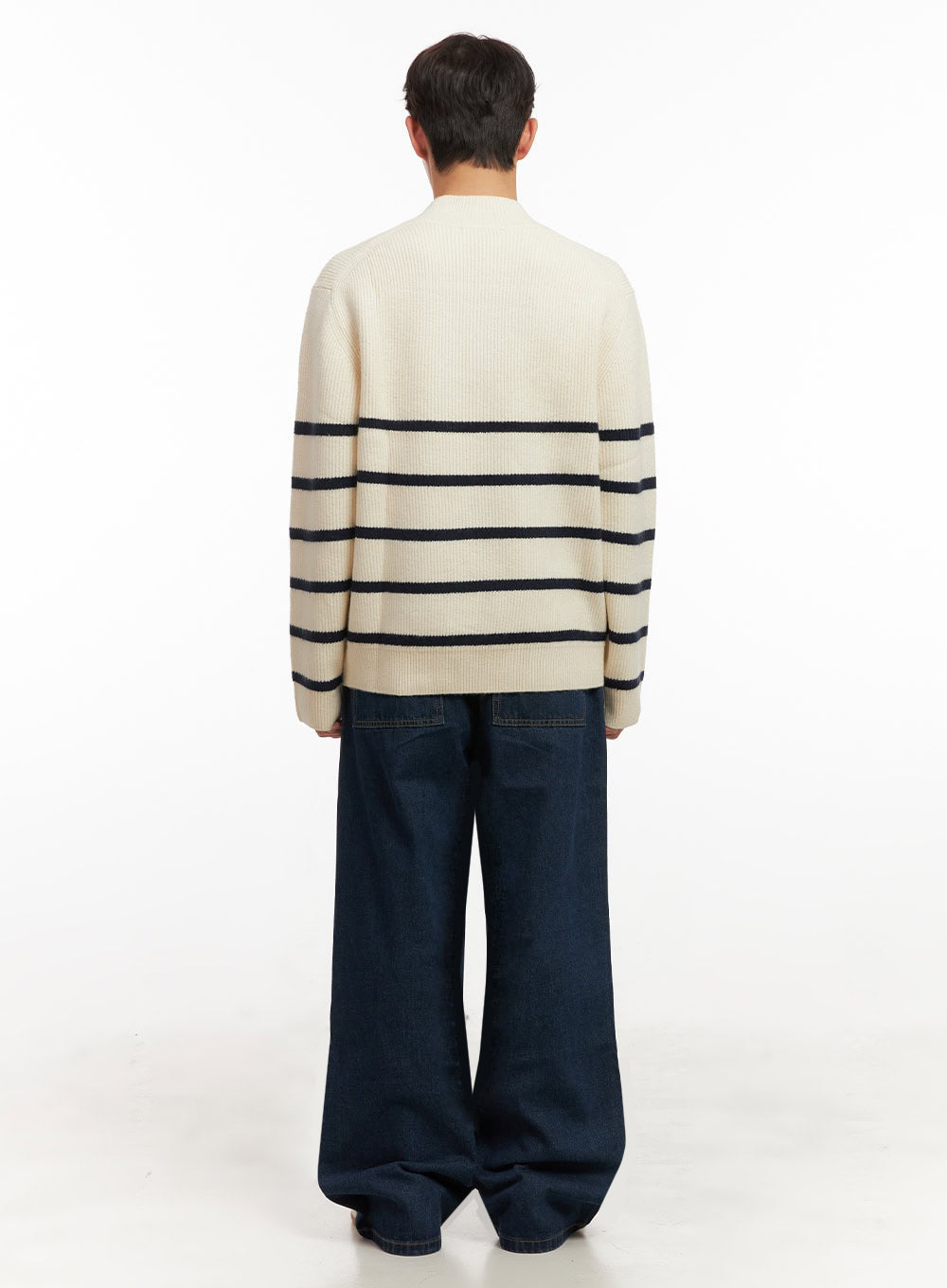 Men's Wide-Fit Solid Denim Jeans ID431