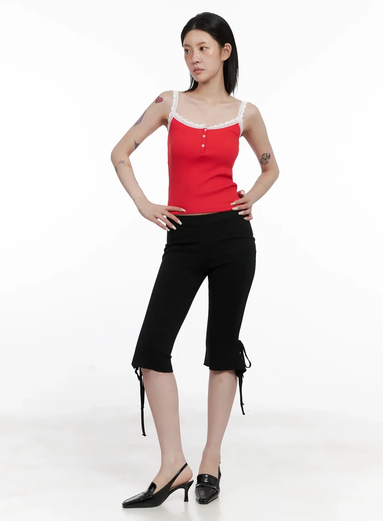 Lace Trim Tank Top IS508