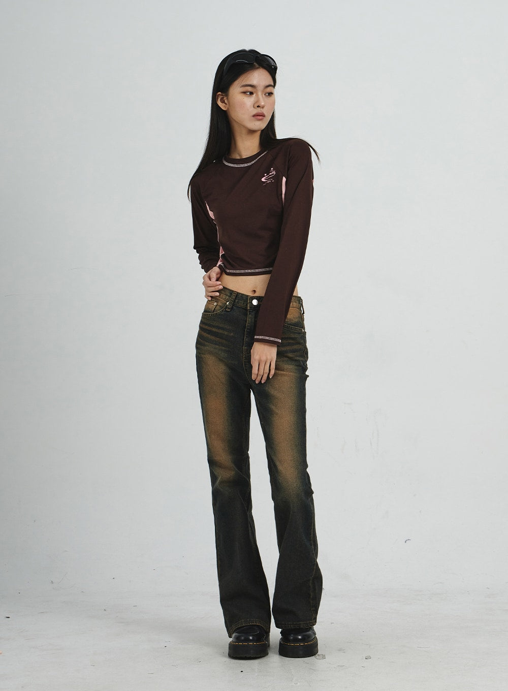 Vintage Washing Bootcut Jeans CD02