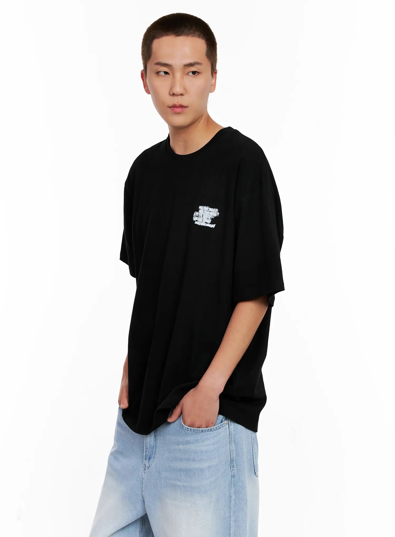 Men's Oversized Blurred Graphic Tee IG508