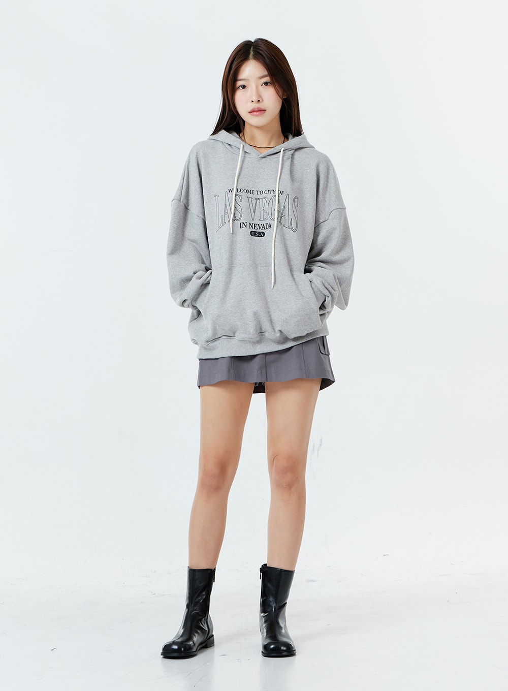 Two Button Pocket Mini Skirt OS02