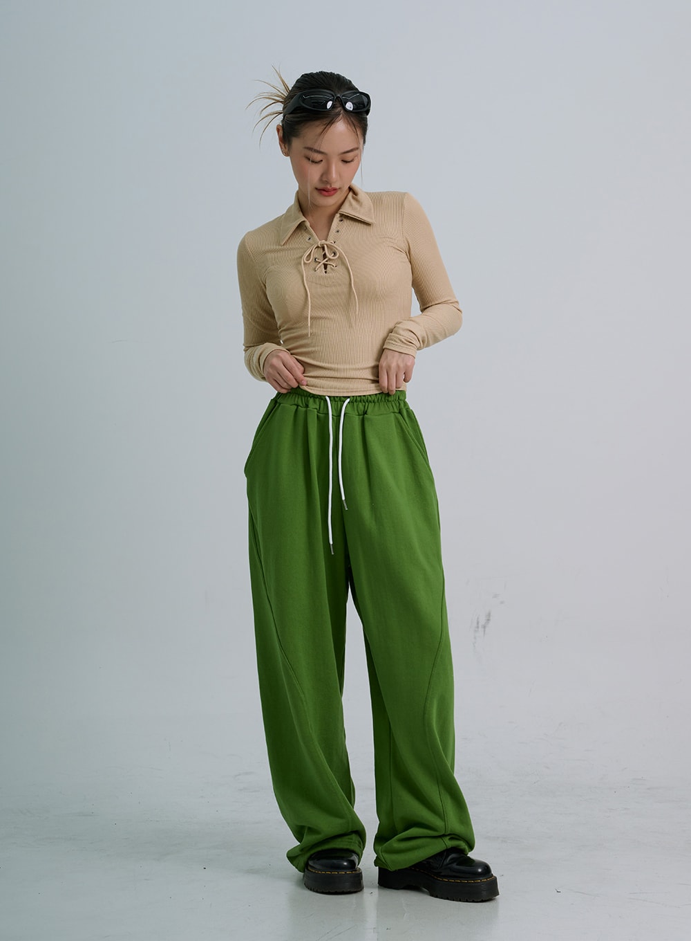 Neck Cross String Collar T-Shirt CO20