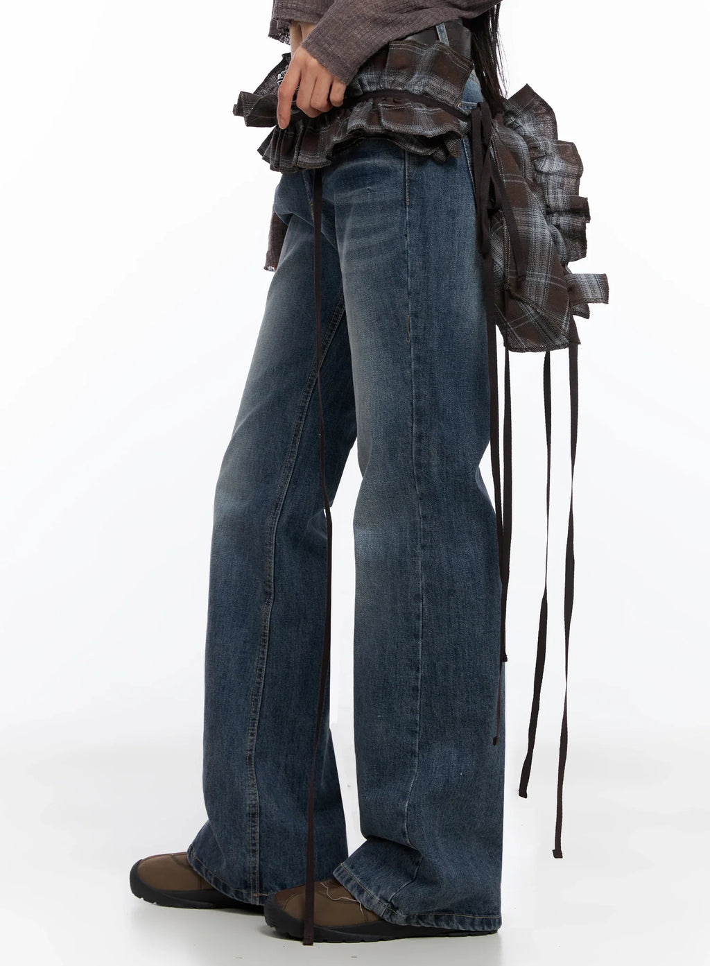 Plaid Layered Wrap Mini Skirt CO516