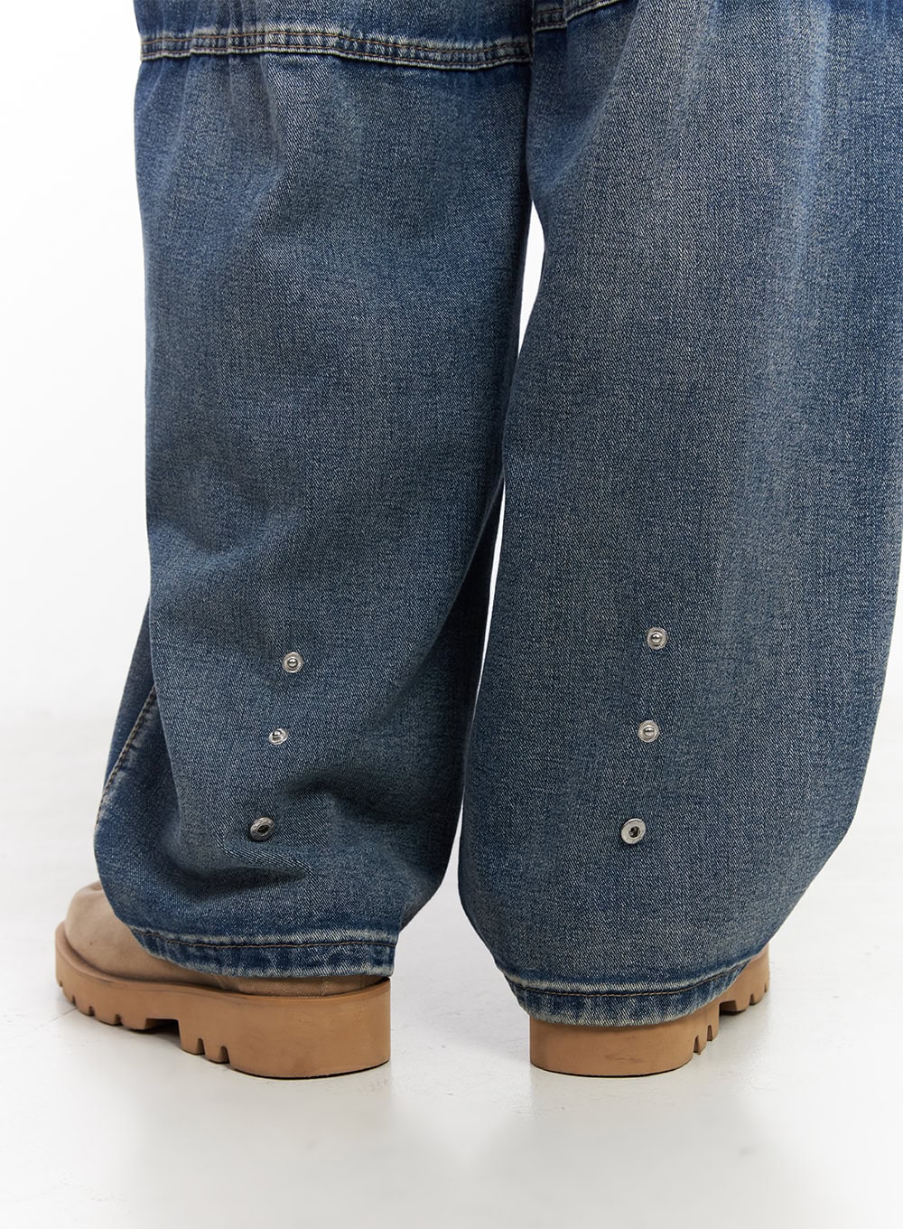 Men's Pintuck Wrinkle Wide-Leg Jeans IU503