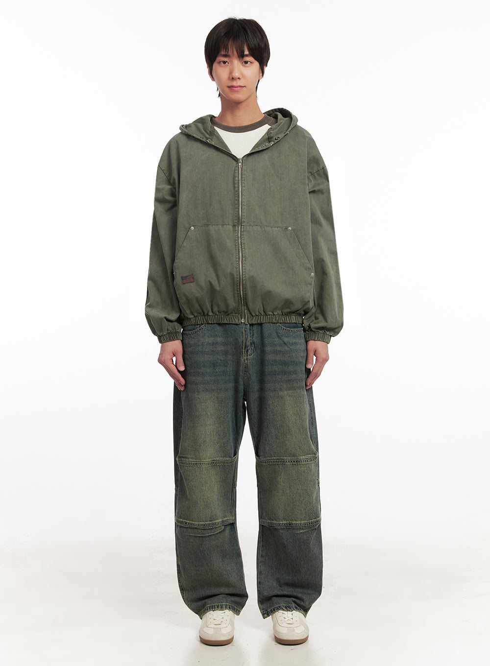 Men's Stitched Wide-Leg Jeans IA511