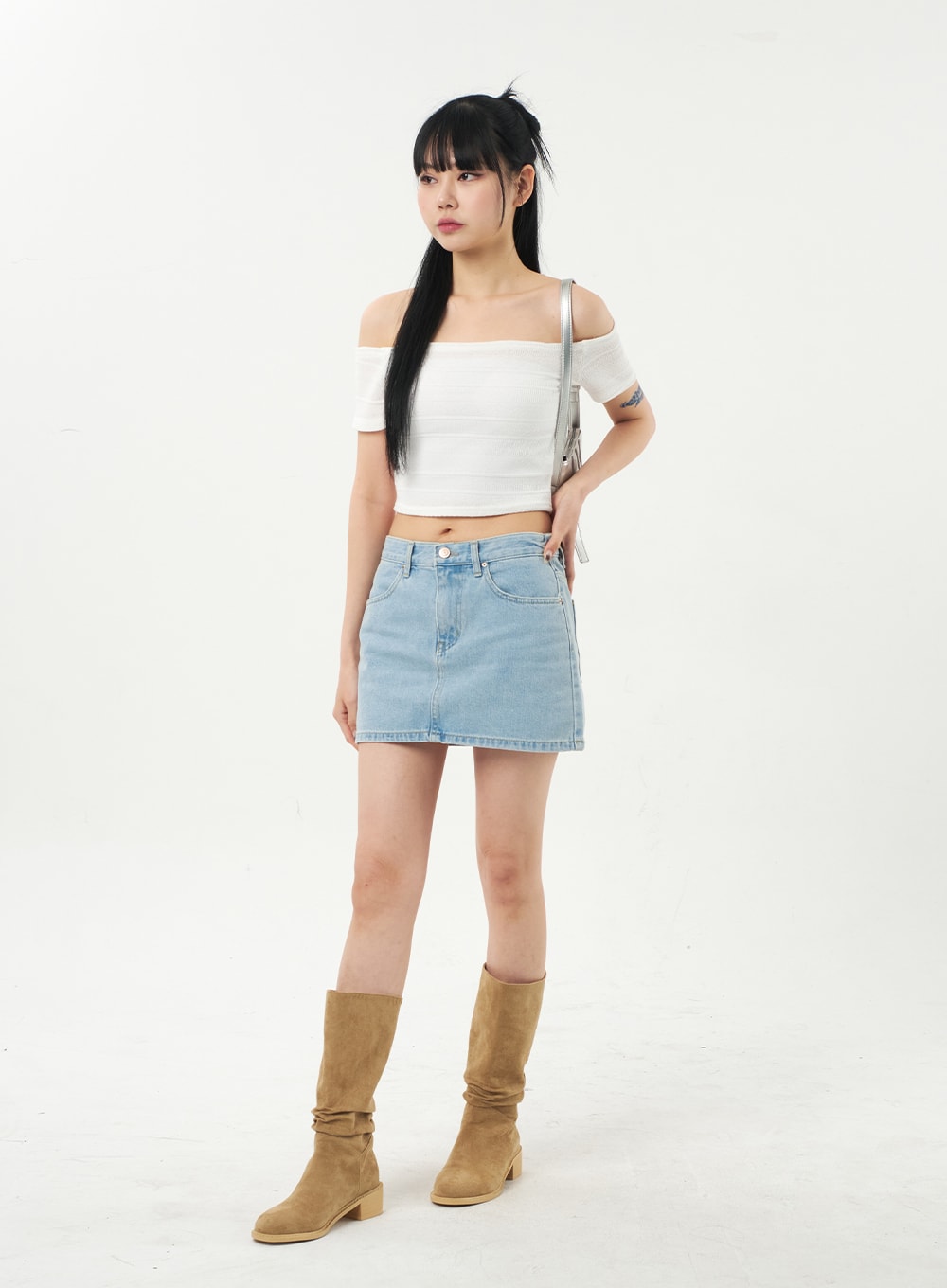 Off-Shoulder Cropped Top CA328