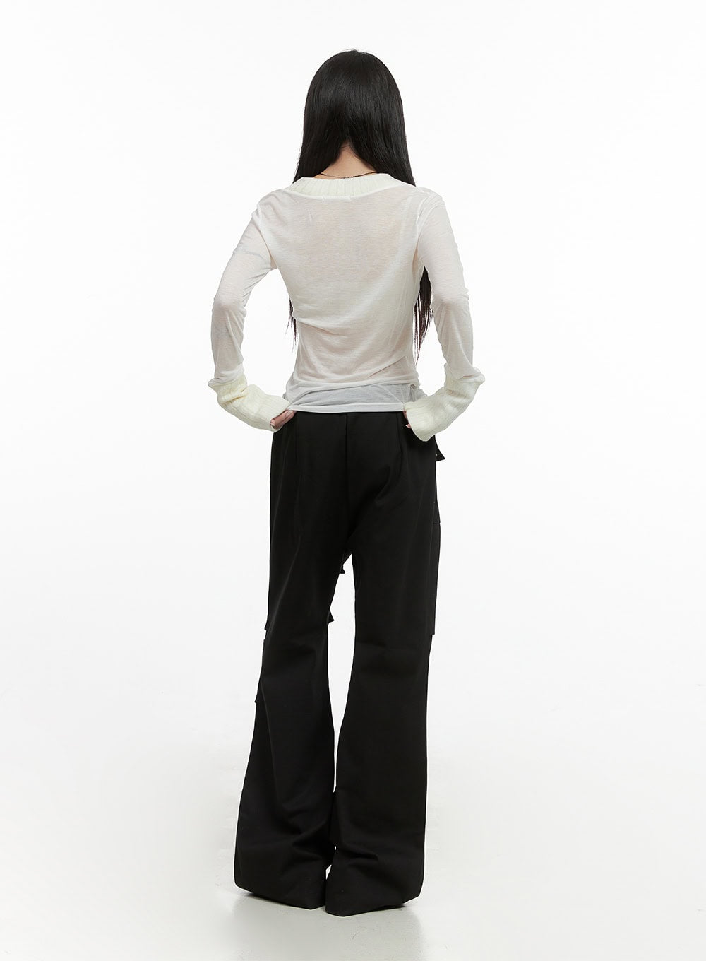 String Boot-Cut Parachuate Pants CS430