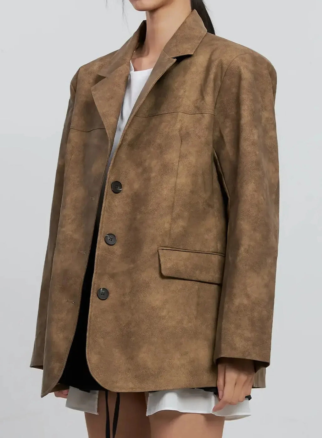 Matte Faux-Leather Jacket IS516