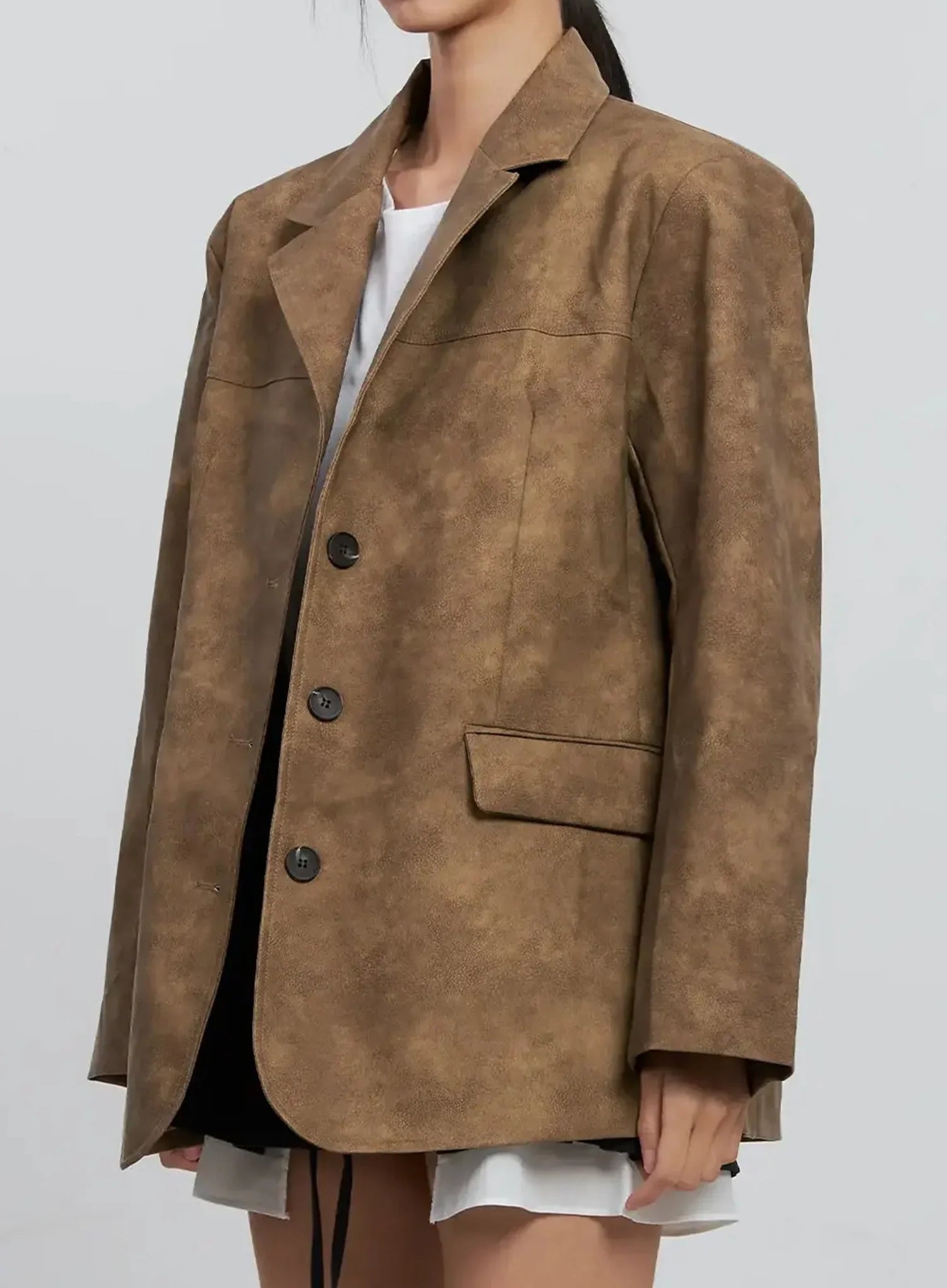 Matte Faux-Leather Jacket IS516