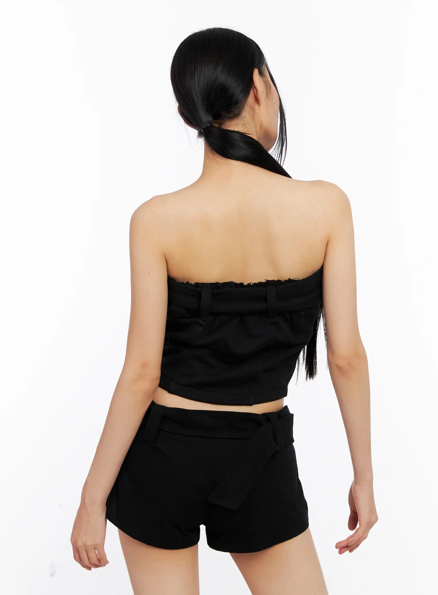 Belted Cropped Tube Top CL530