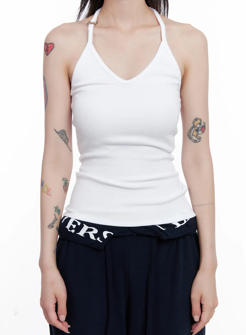 V-Neck Ring Detail Tank Top CS526