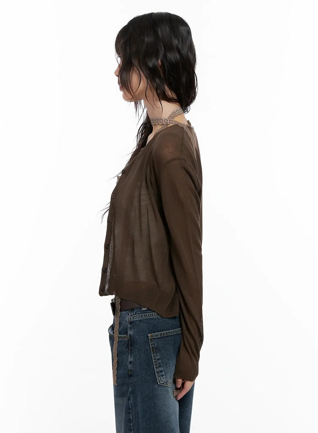 Brown Sheer Cardigan IL531