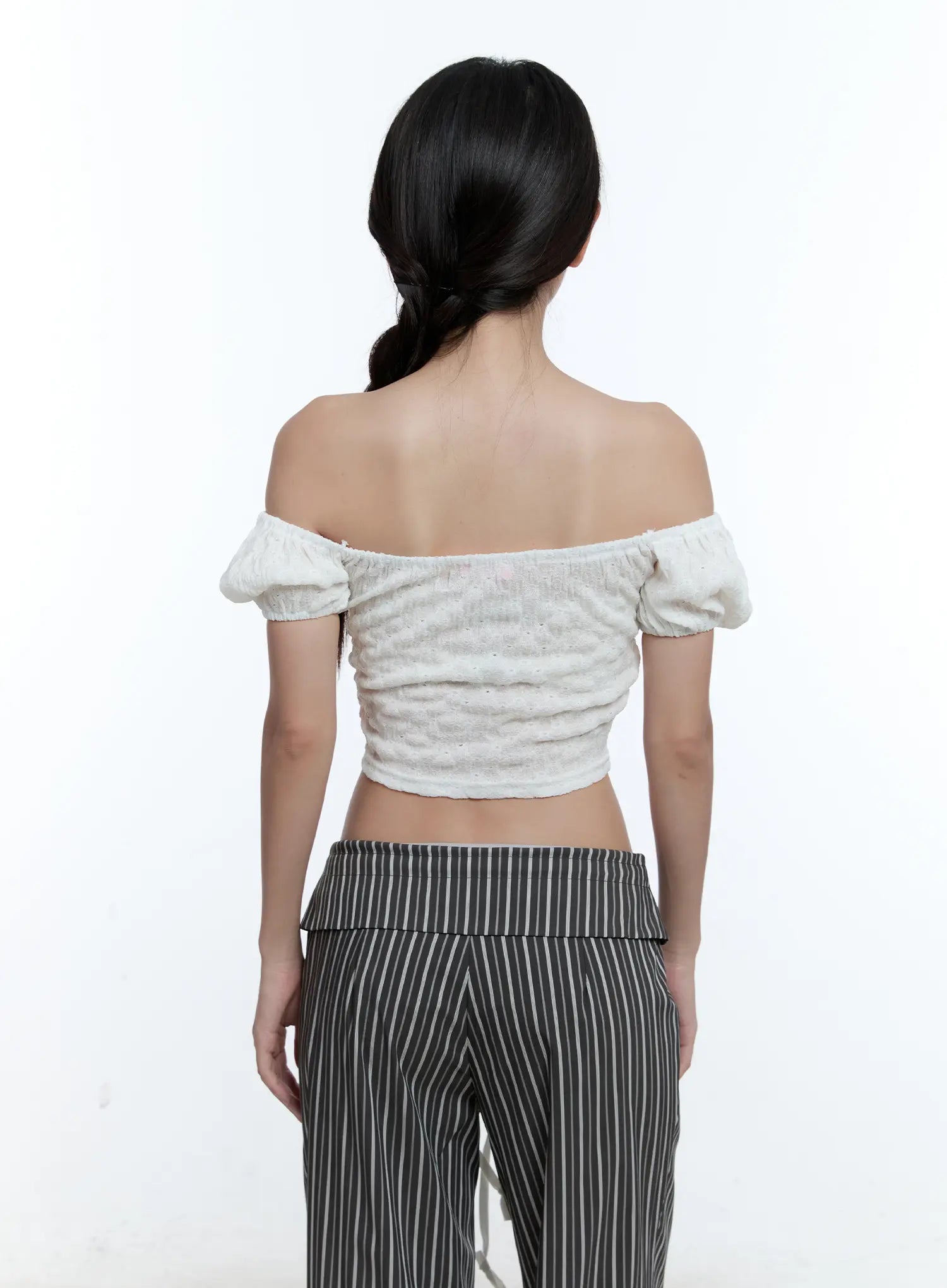 Puff-Sleeve Off-Shoulder Top CU526