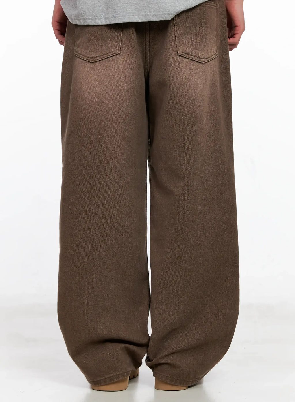 Men's Washed Wide-Leg Denim Jeans IG511