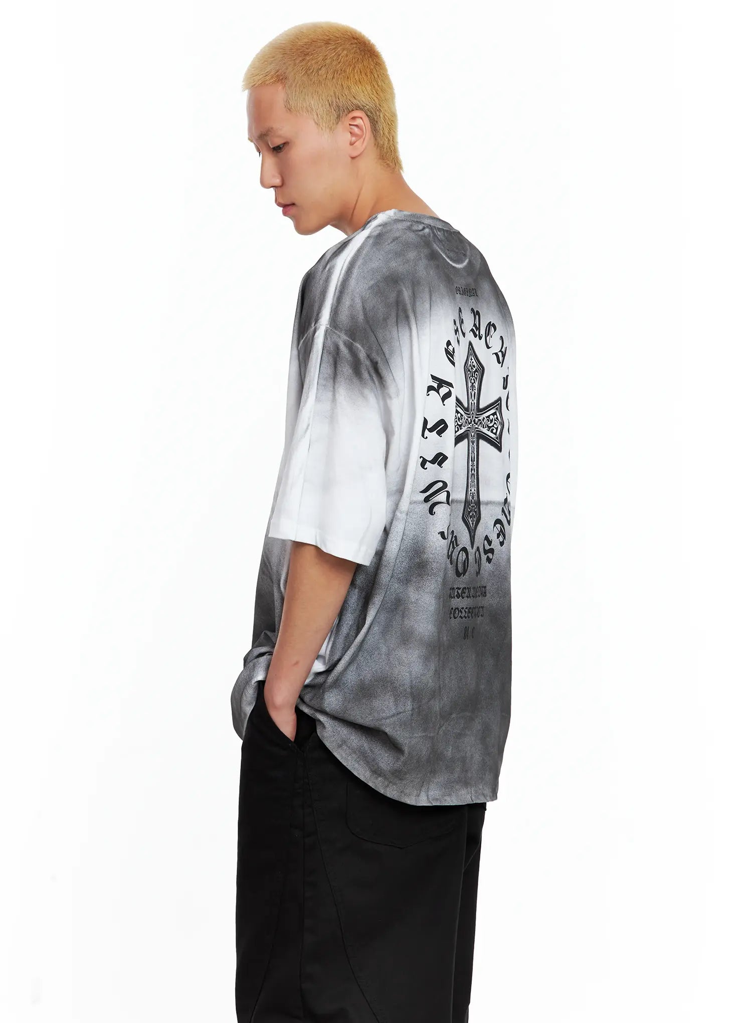 Men's Gradient Graphic Oversized Tee IL511