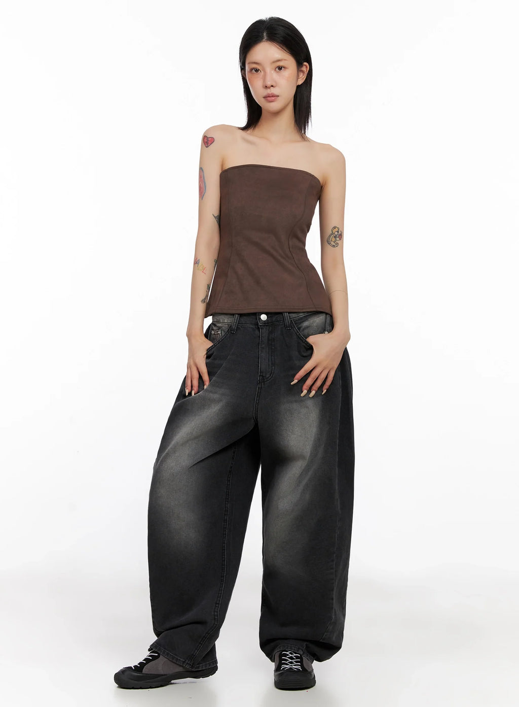 Ayra Dark Washed Baggy Jeans IS508