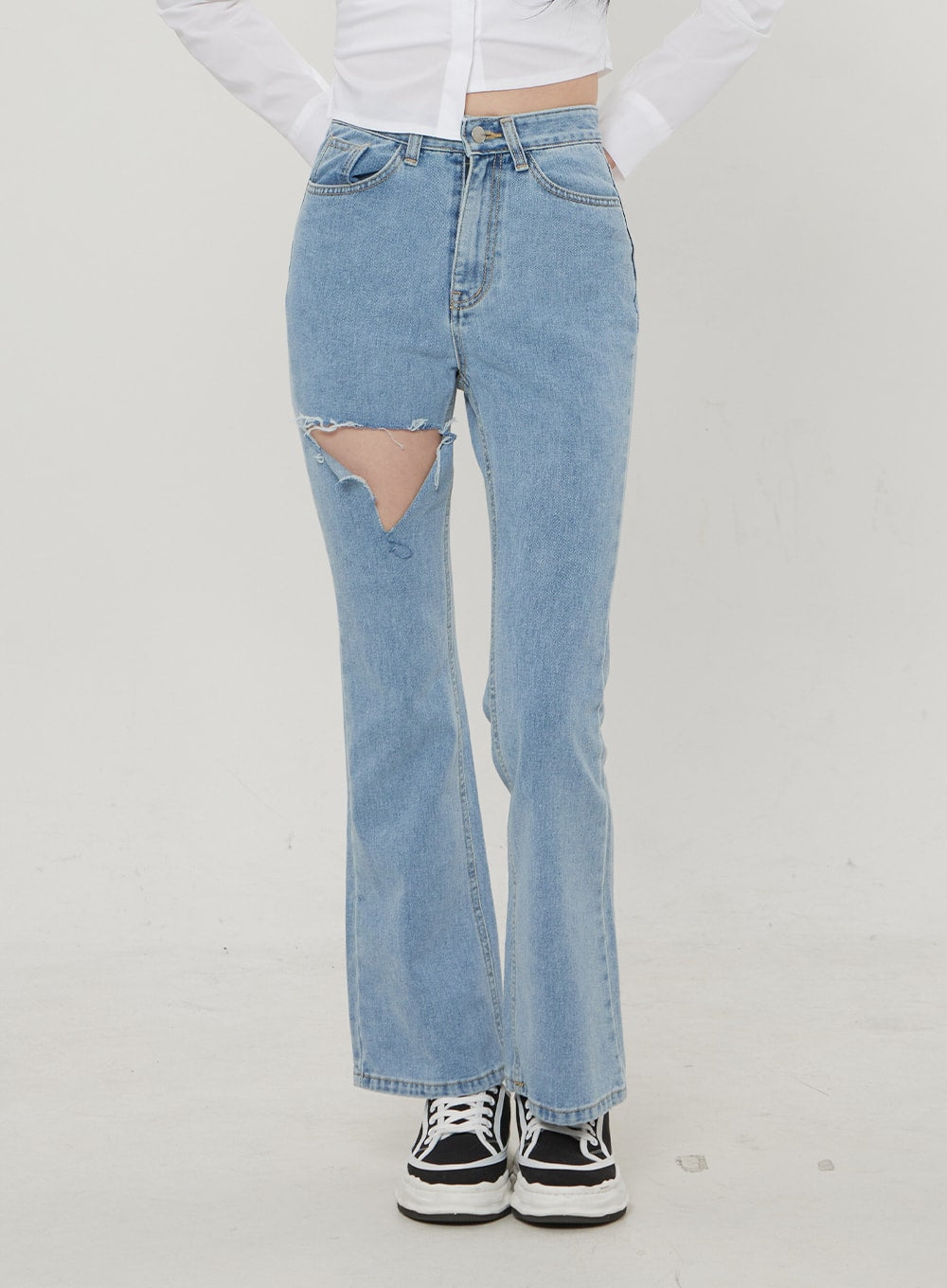 Ripped Bootcut Jeans BF306