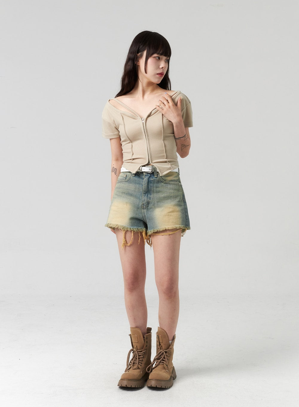 Short Sleeve Zip-Up CL314