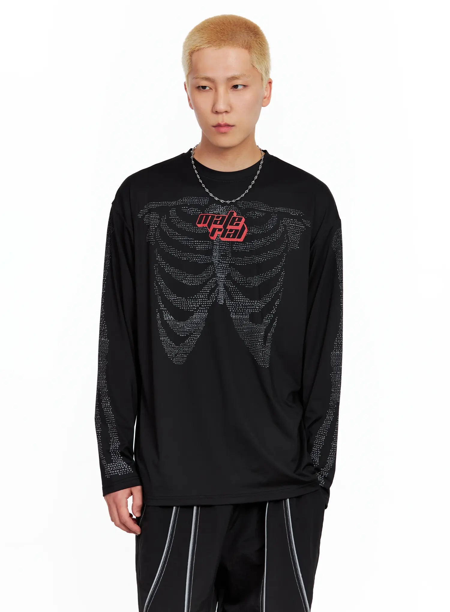 Men's Graphic Skull Long-Sleeve Tee IL511