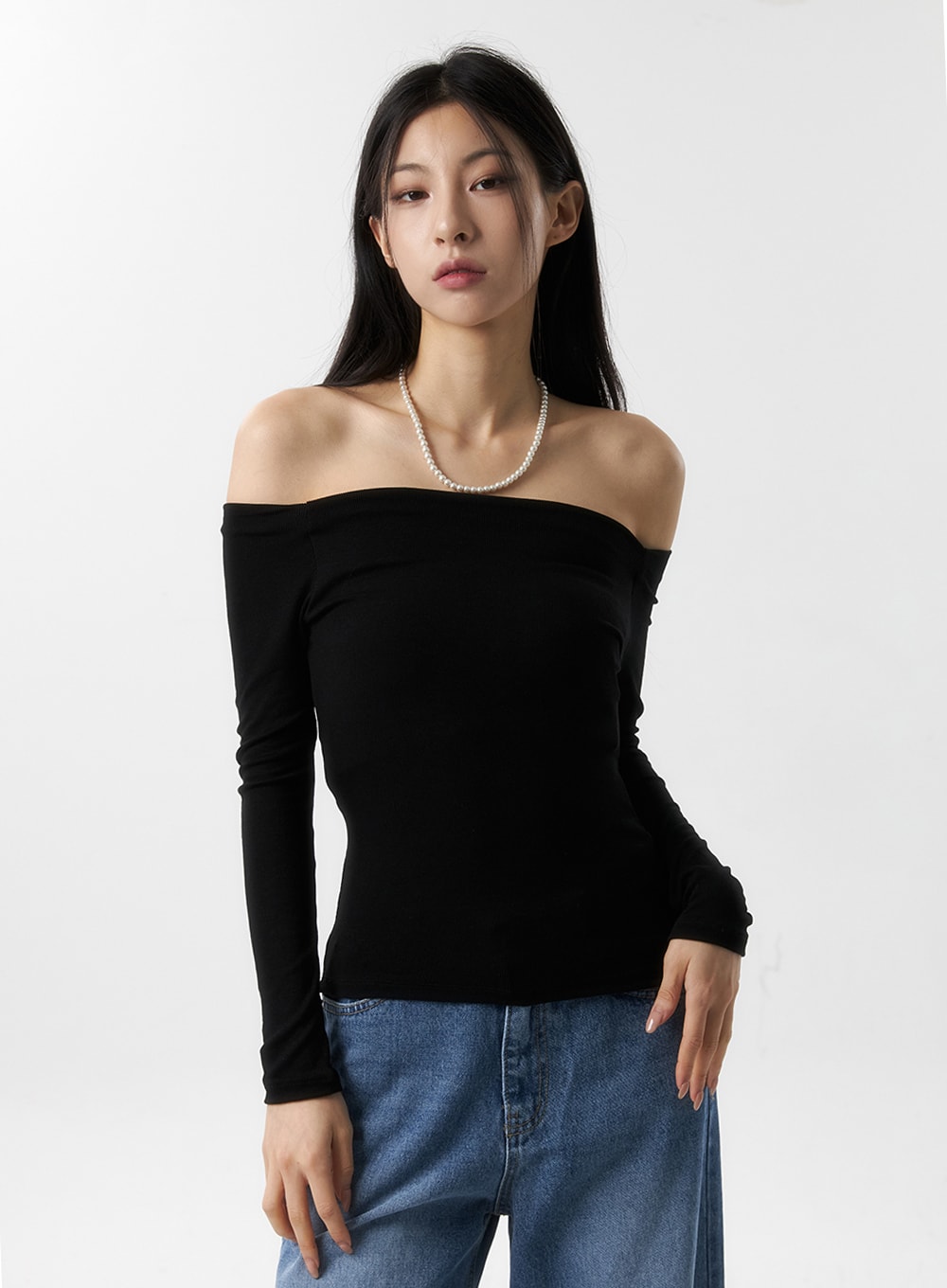 Off Shoulder Long Sleeve Top IS315