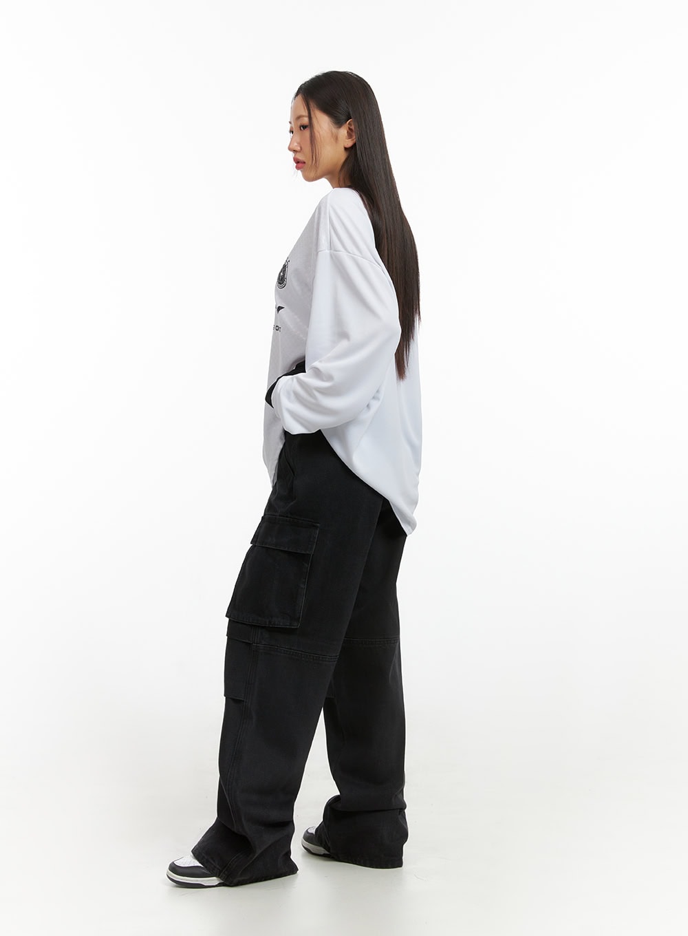 Basic Cargo Wide-Leg Pants IS402