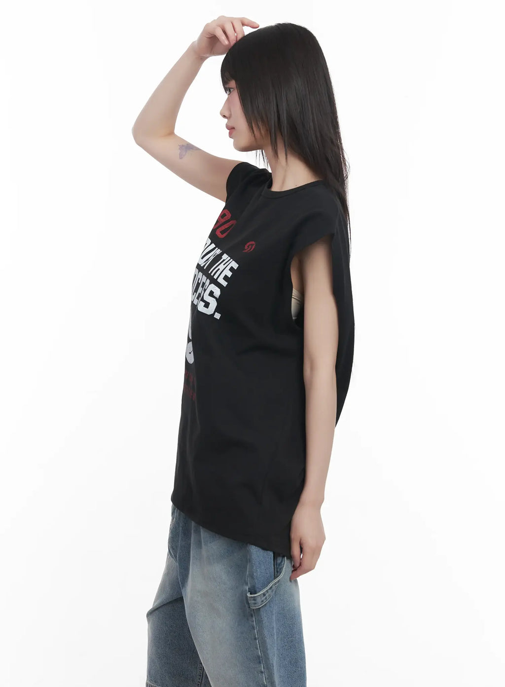 Graphic Oversized Tank Top CU518
