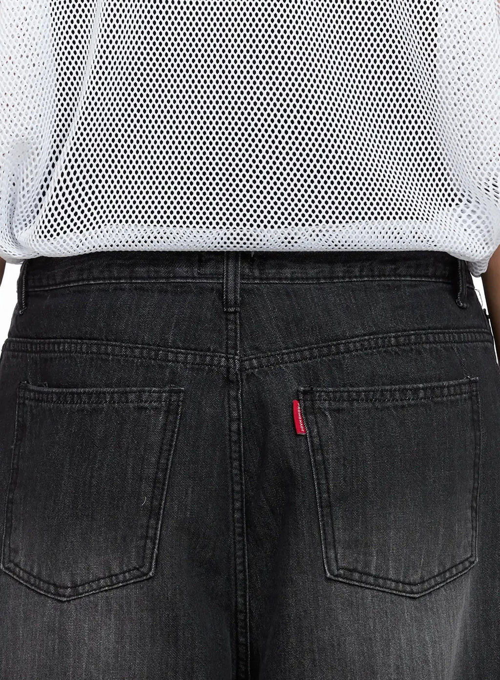 Men's Wide-Leg Washed Jeans IL516