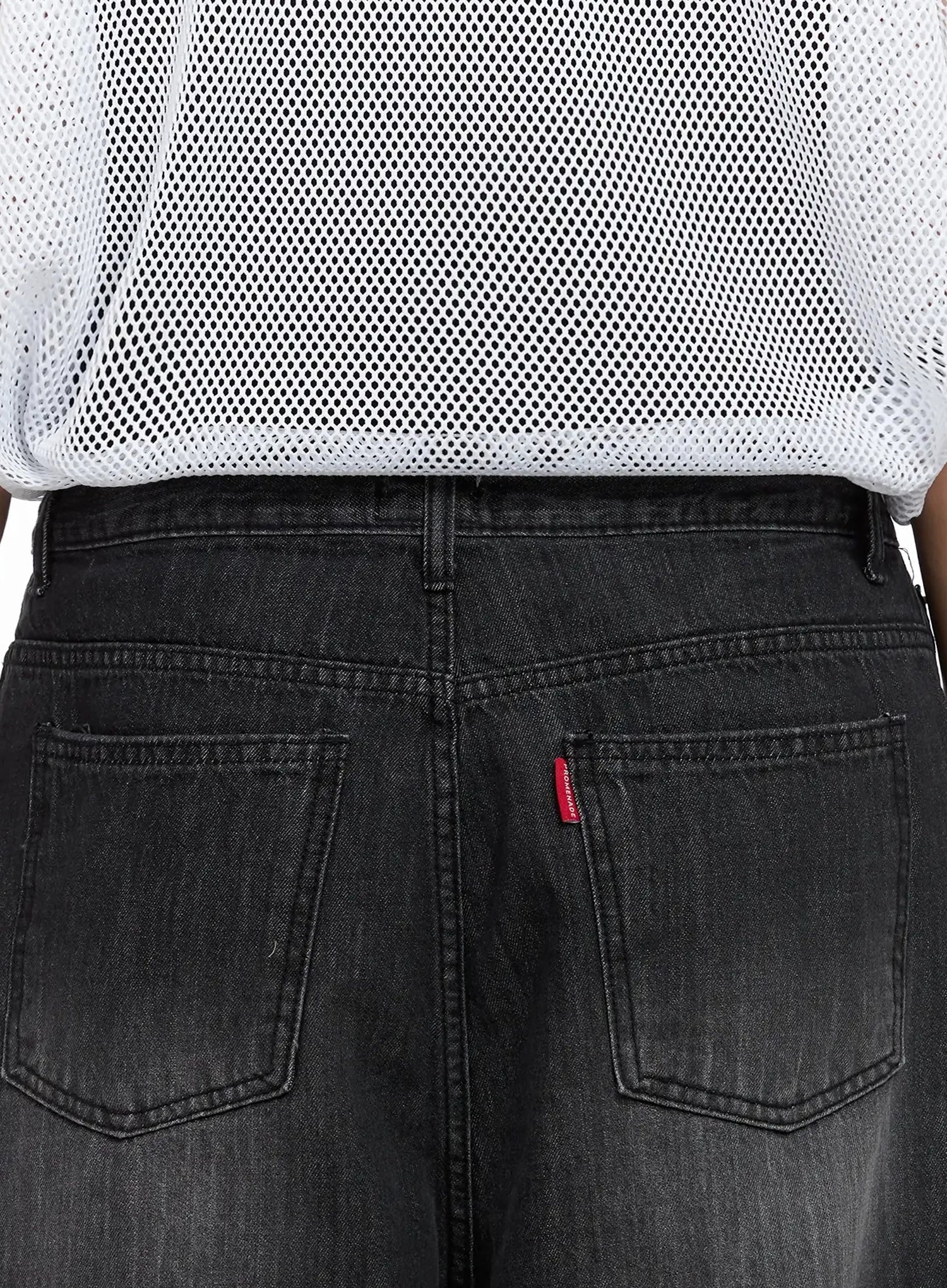 Men's Wide-Leg Washed Jeans IL516