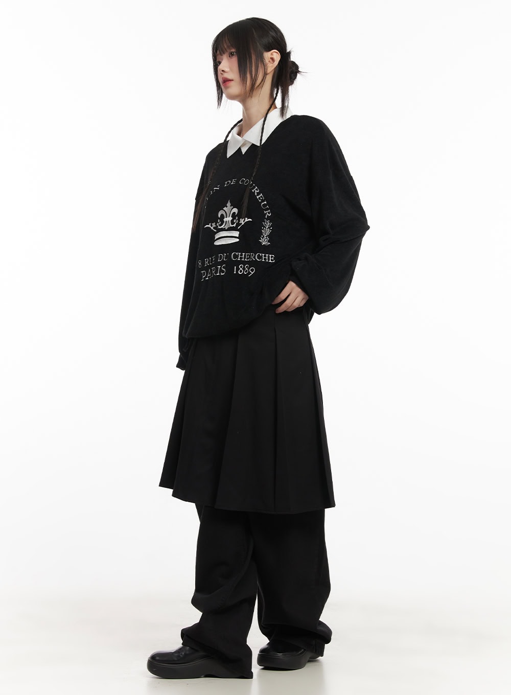 Wrap Pleated Midi Skirt CF518