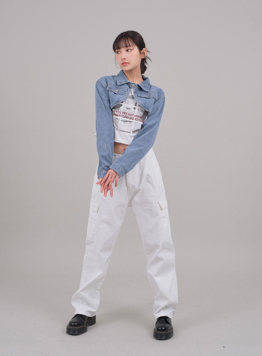 Denim Cropped Bolero Jacket C2701