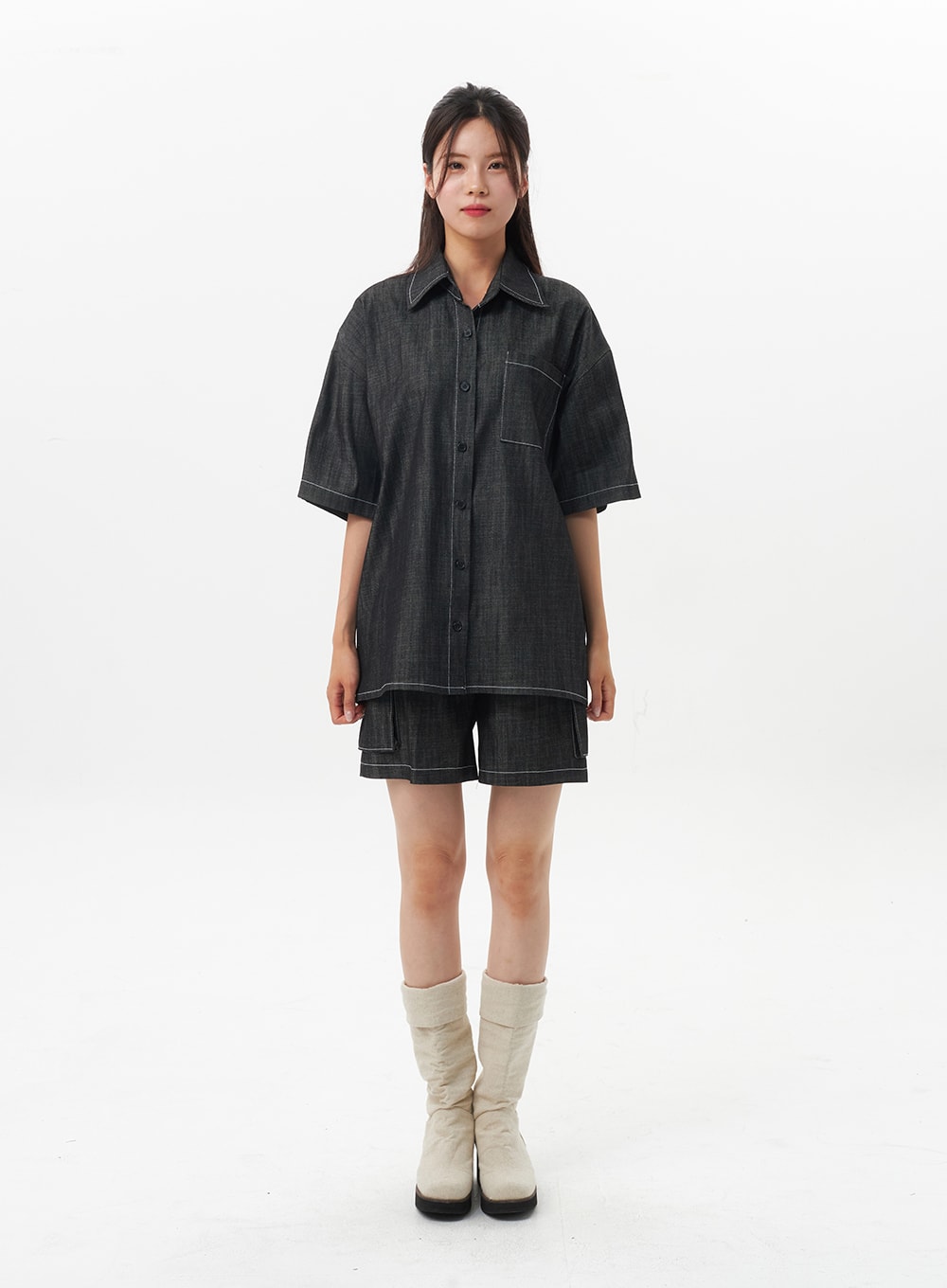 Oversized Denim Shirt OU326