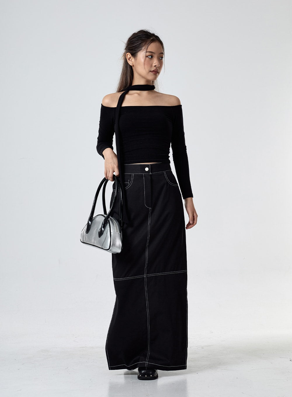 Muffler Off Shoulder Top Set CG24