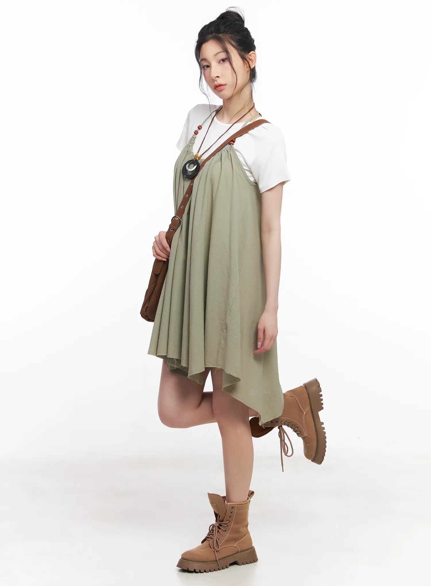 Flared Halter-Neck Mini Dress CU511