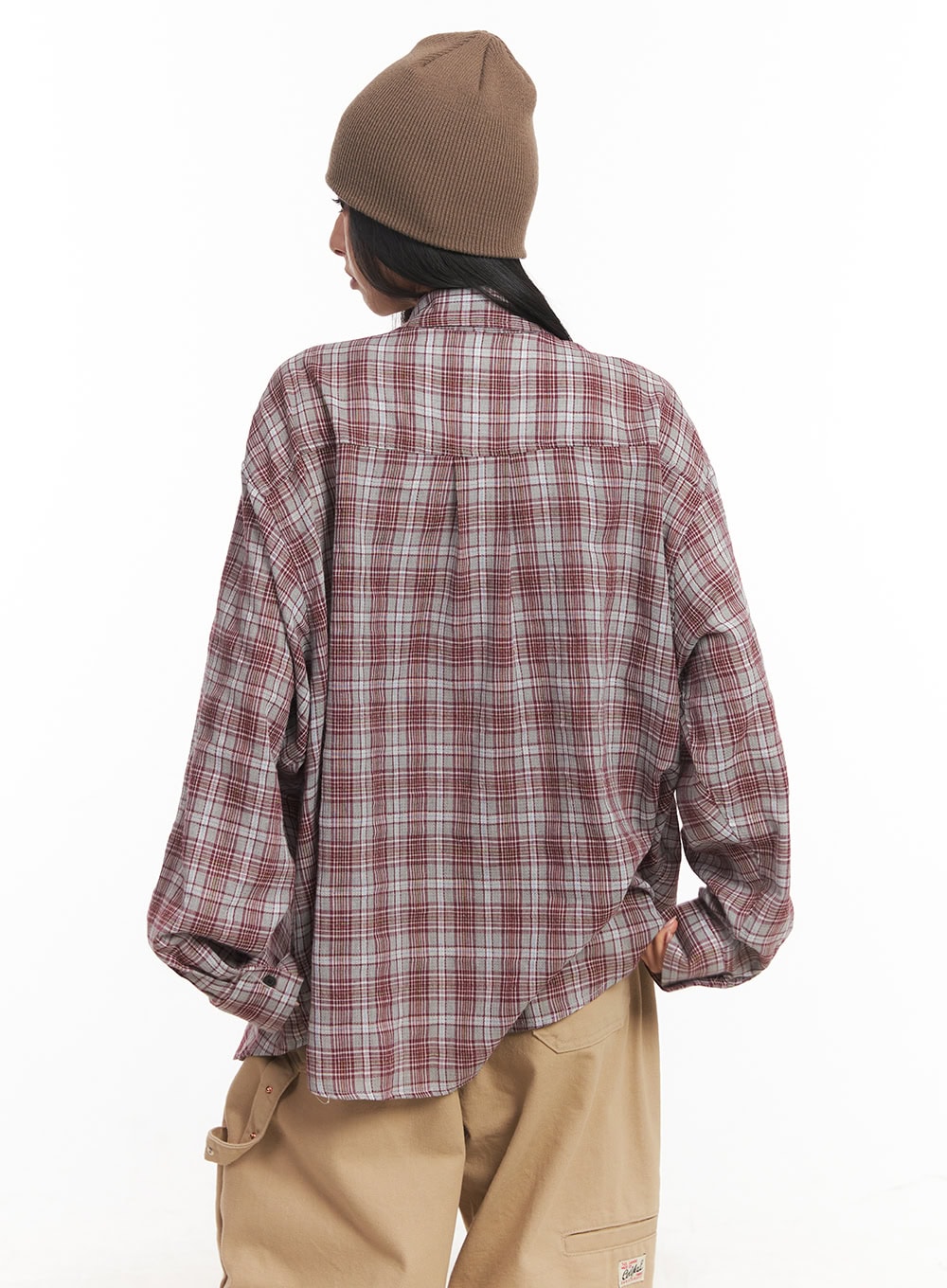 Oversize Checkered Collared Shirt CA504