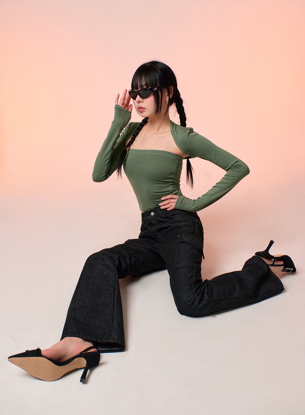 Hollow Out Shrug and Solid Tube Top IF413