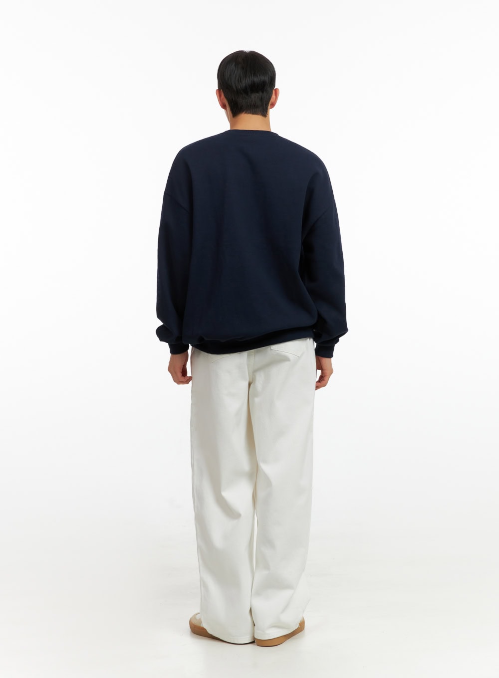 Men's Graphic Lettering Crewneck Sweatshirt (Dark Blue) IU414