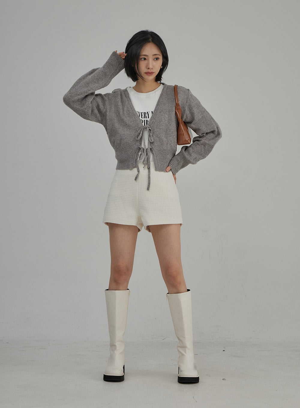 Tweed High Waist Shorts OJ304