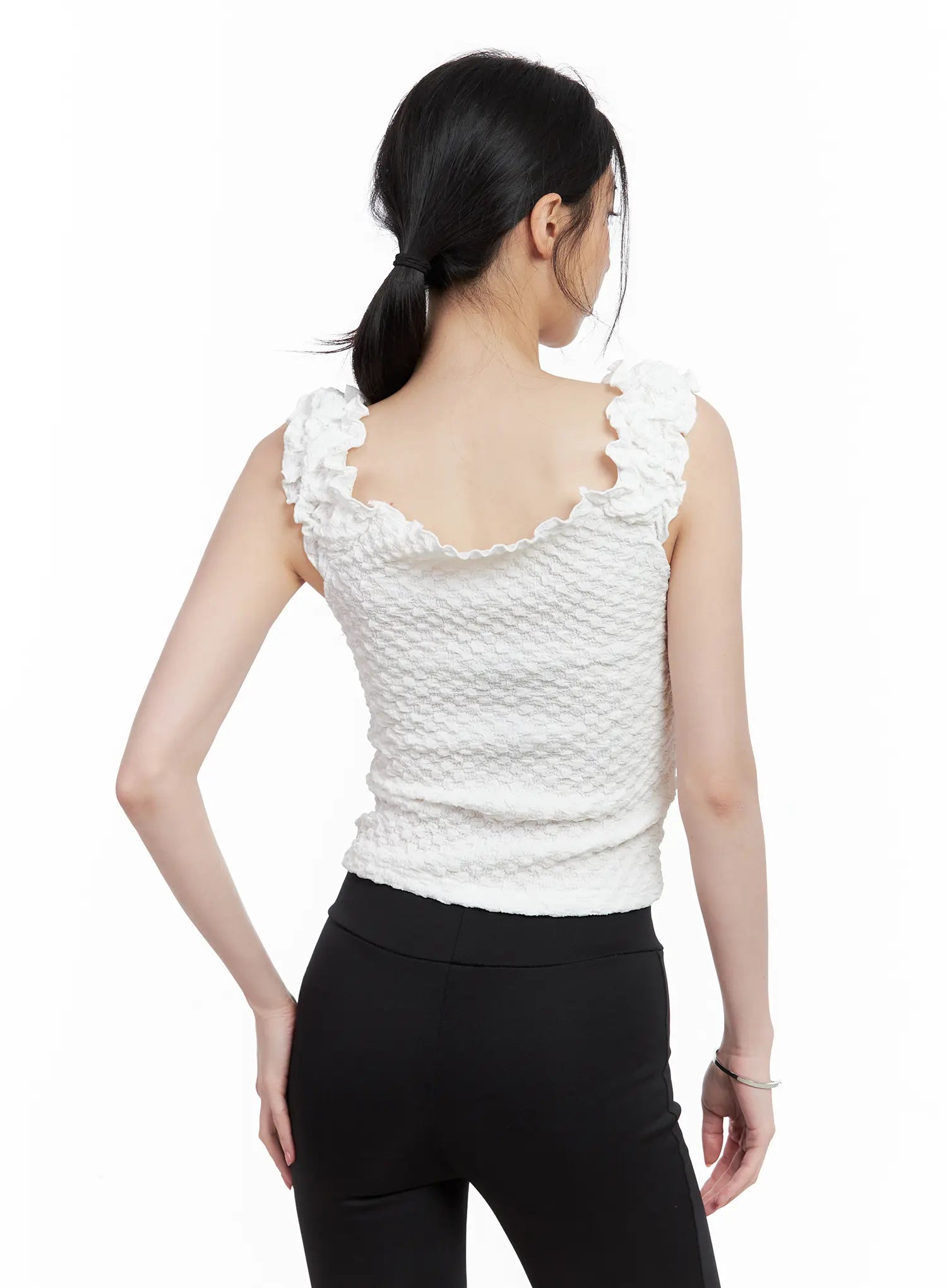 Shirred Sweetheart Sleeveless Top CL501