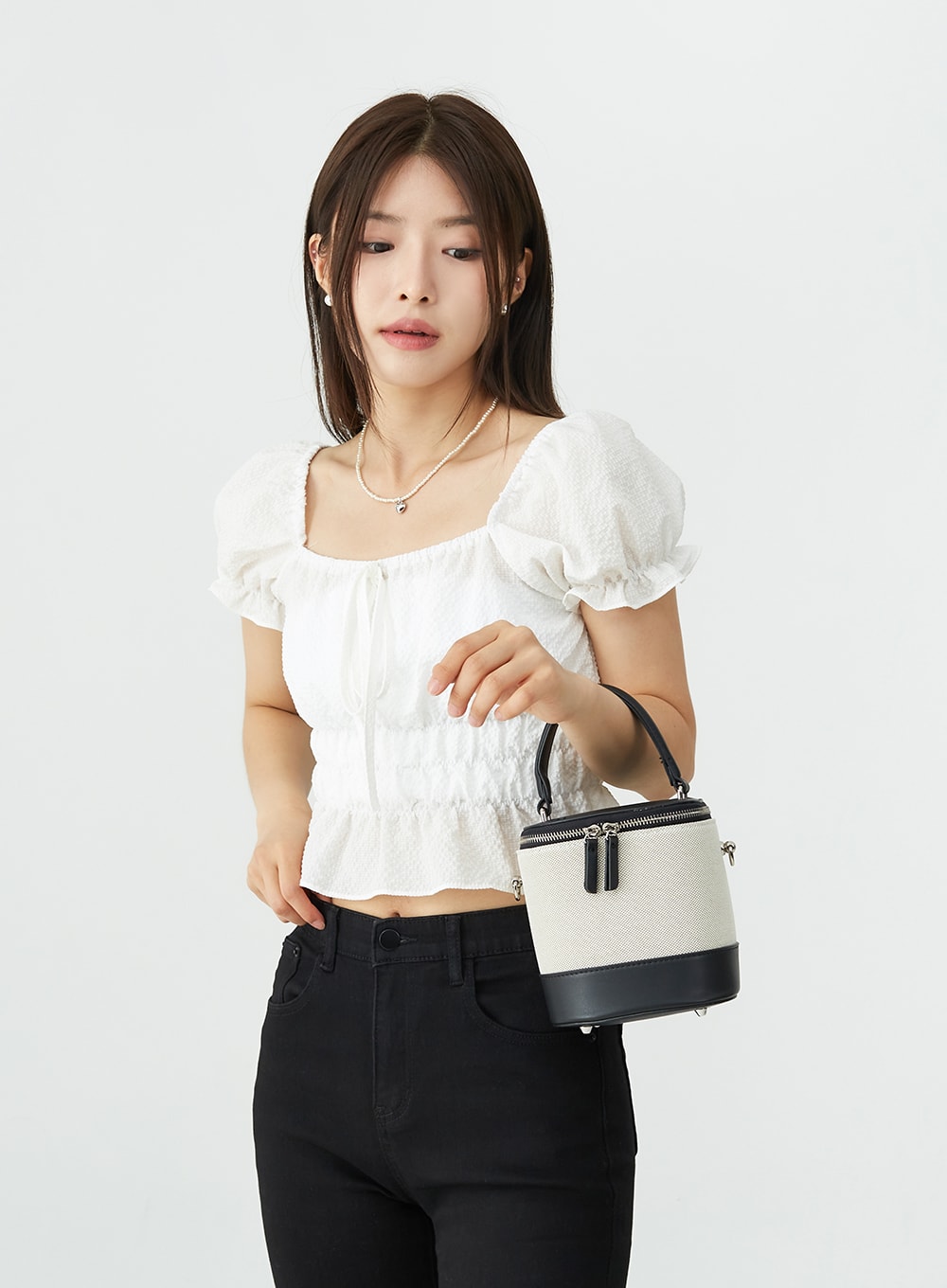 Heart Pendant Pearl Choker OU7