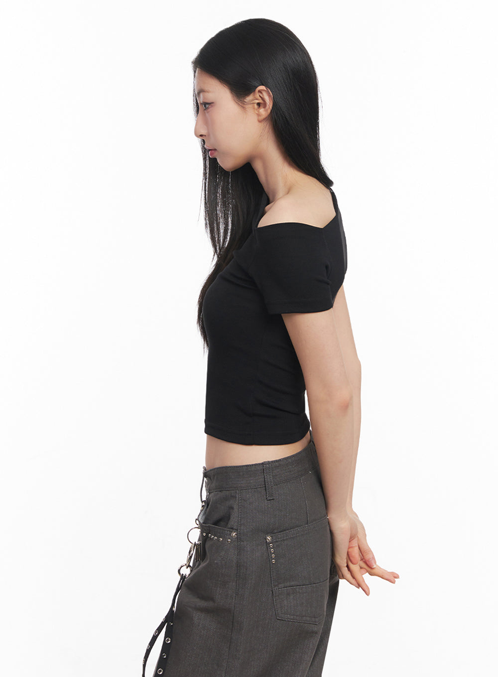 Classic One-Shoulder Crop Top IY516