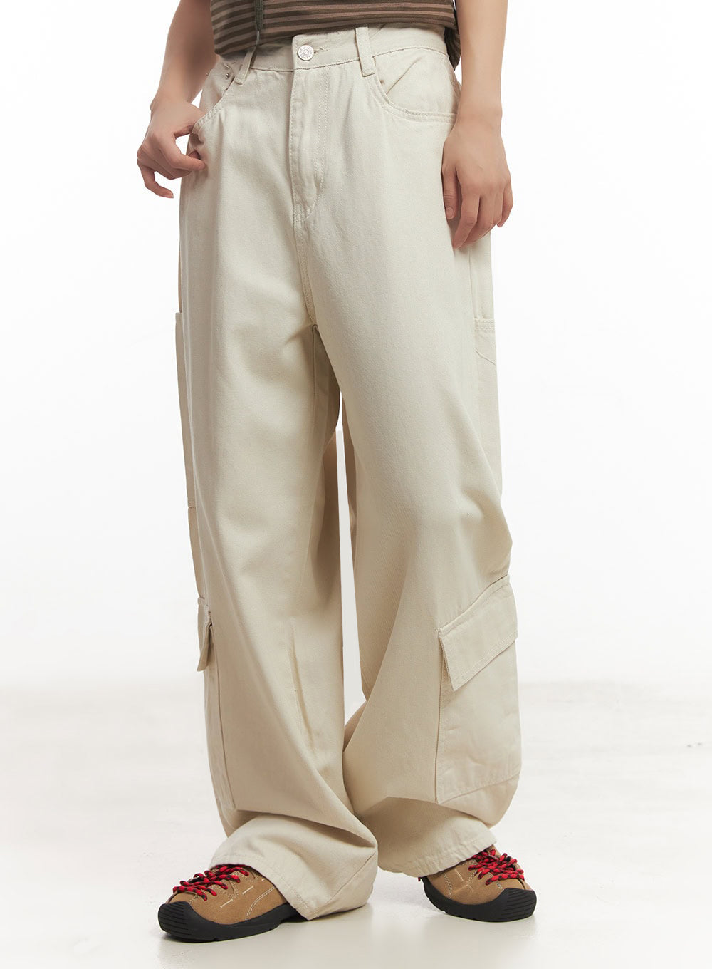 Cargo Cotton Wide-Leg Pants IA517