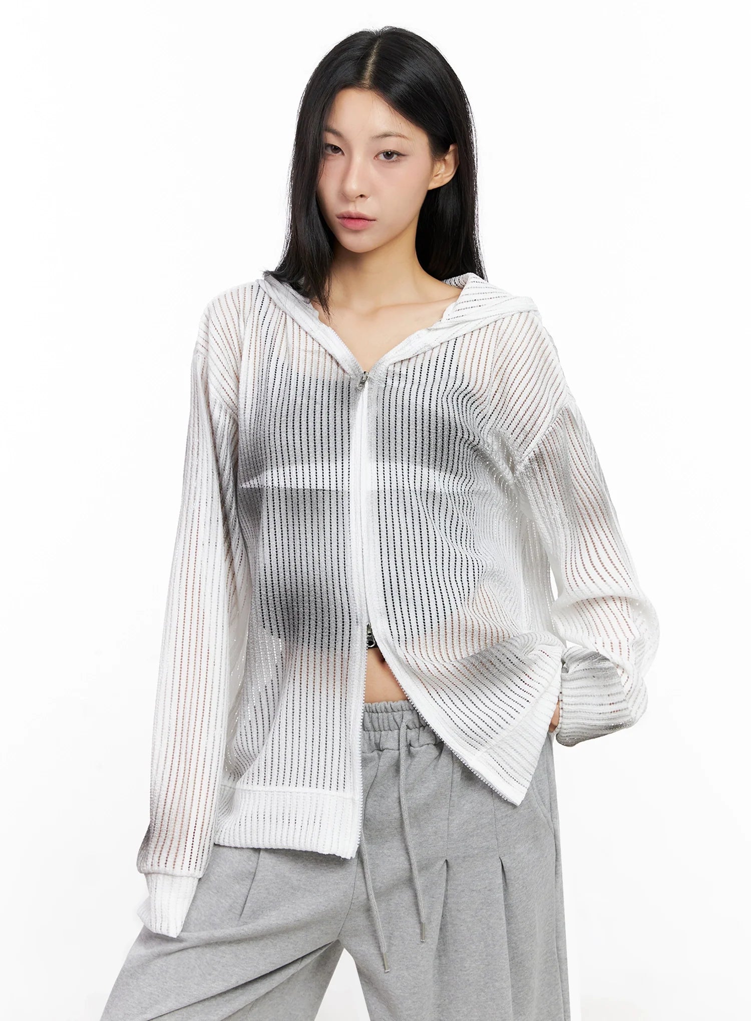 Mesh Gradient Zip-Up Hoodie IG508