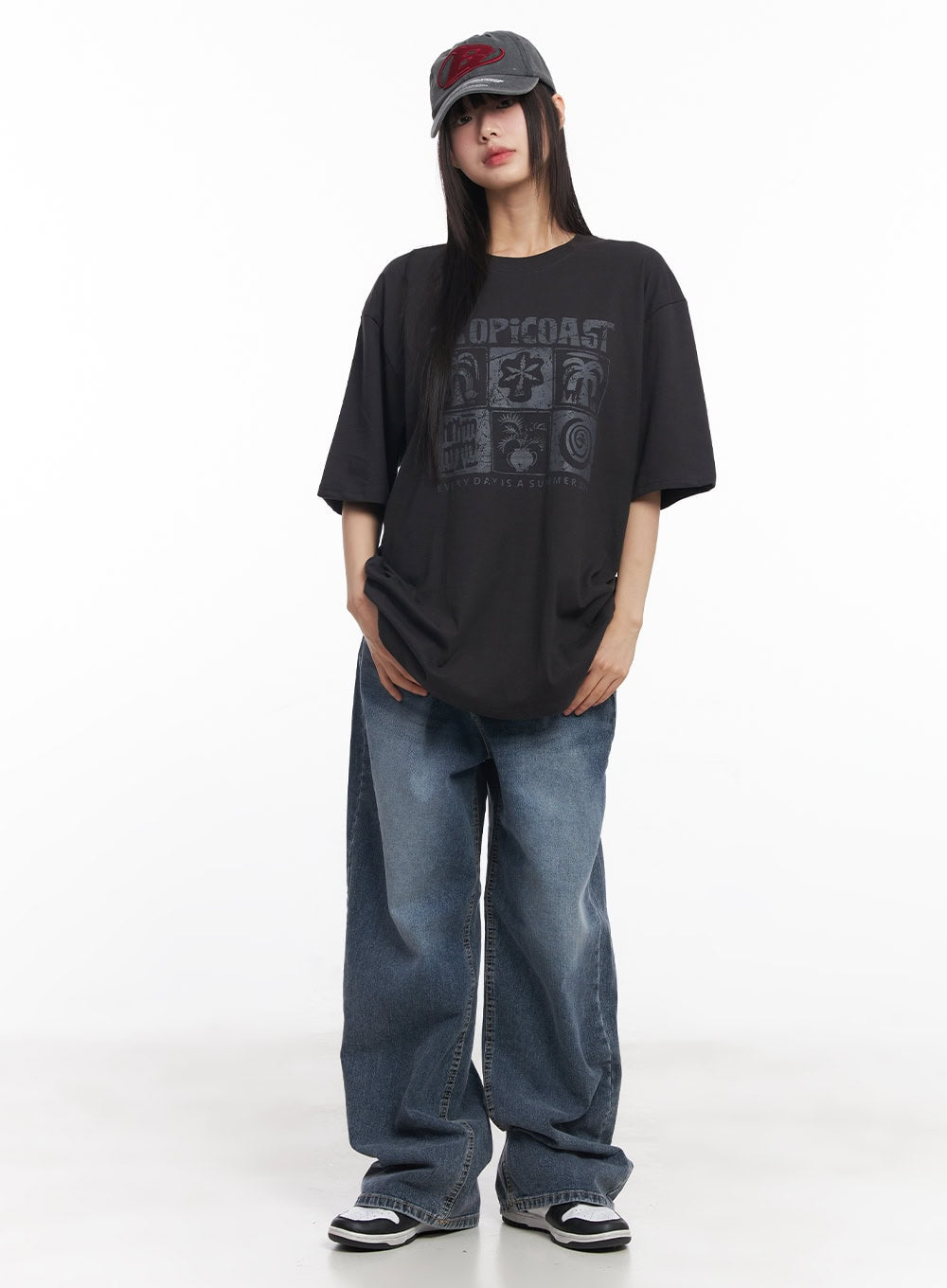 Cotton Graphic Oversized Tee CY514