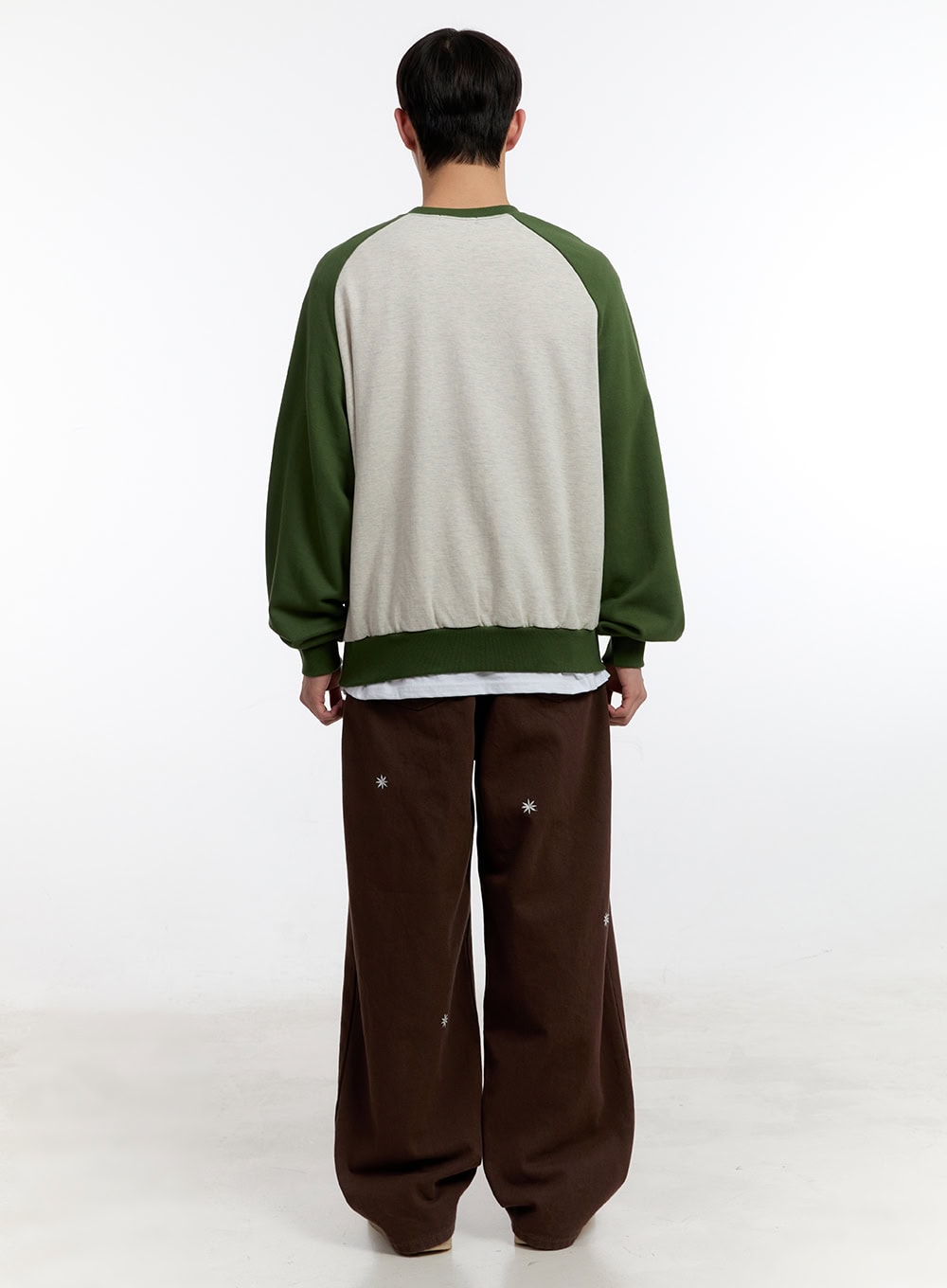 Men's Wide-Leg Pants with Embroidered Flowers IA504