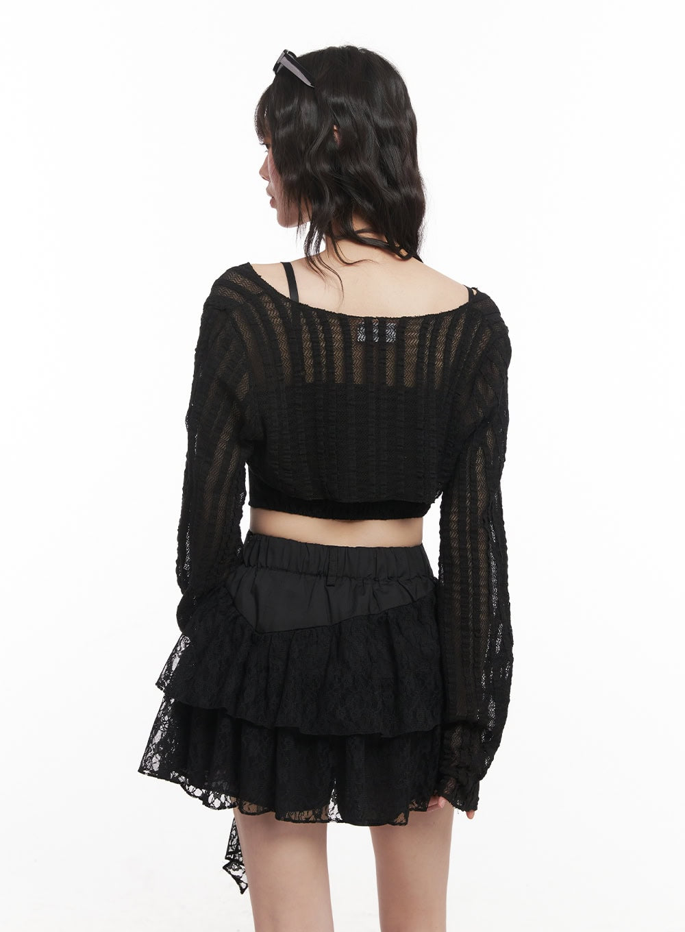 Pearl Chain Sheer Bolero Cardigan CM519