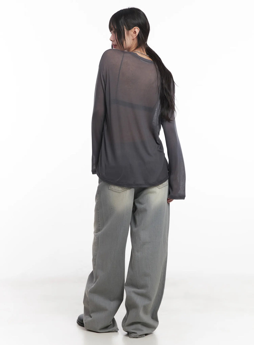 Sheer Graphic Long-Sleeve Shirt  CU520