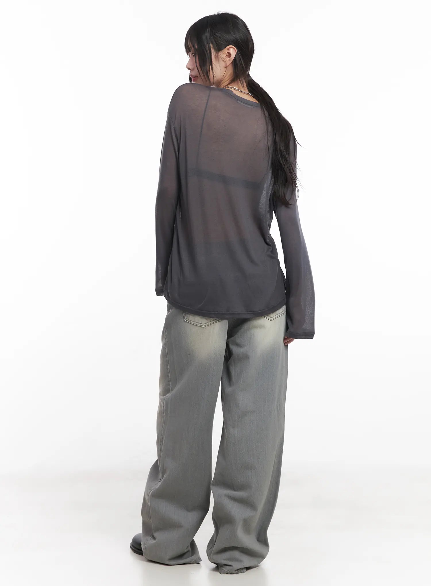 Sheer Graphic Long-Sleeve Shirt  CU520